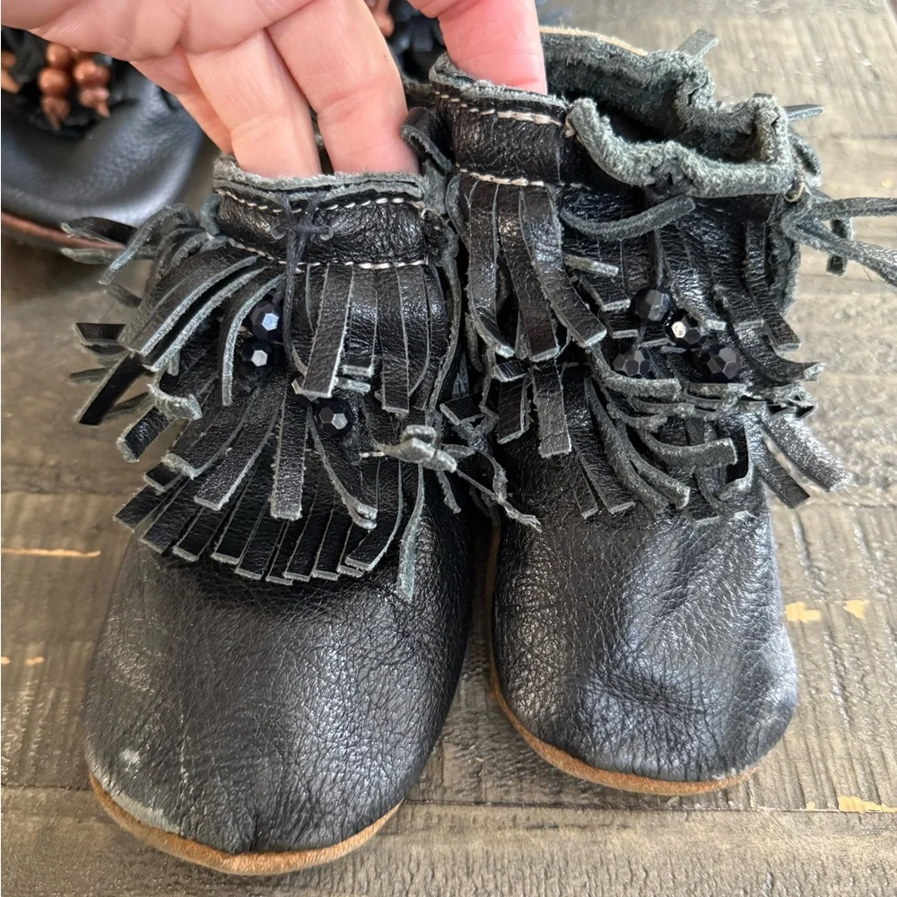 Duchess & Fox Trailblazer Fringe Leather Boots Toddler Handmade Boho Moccasins
